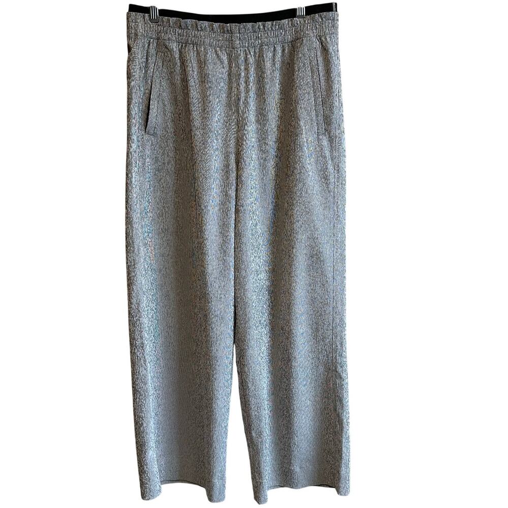 Athleta TALL Echo Wide Leg Crop Pull On Pant Grey Silver 12